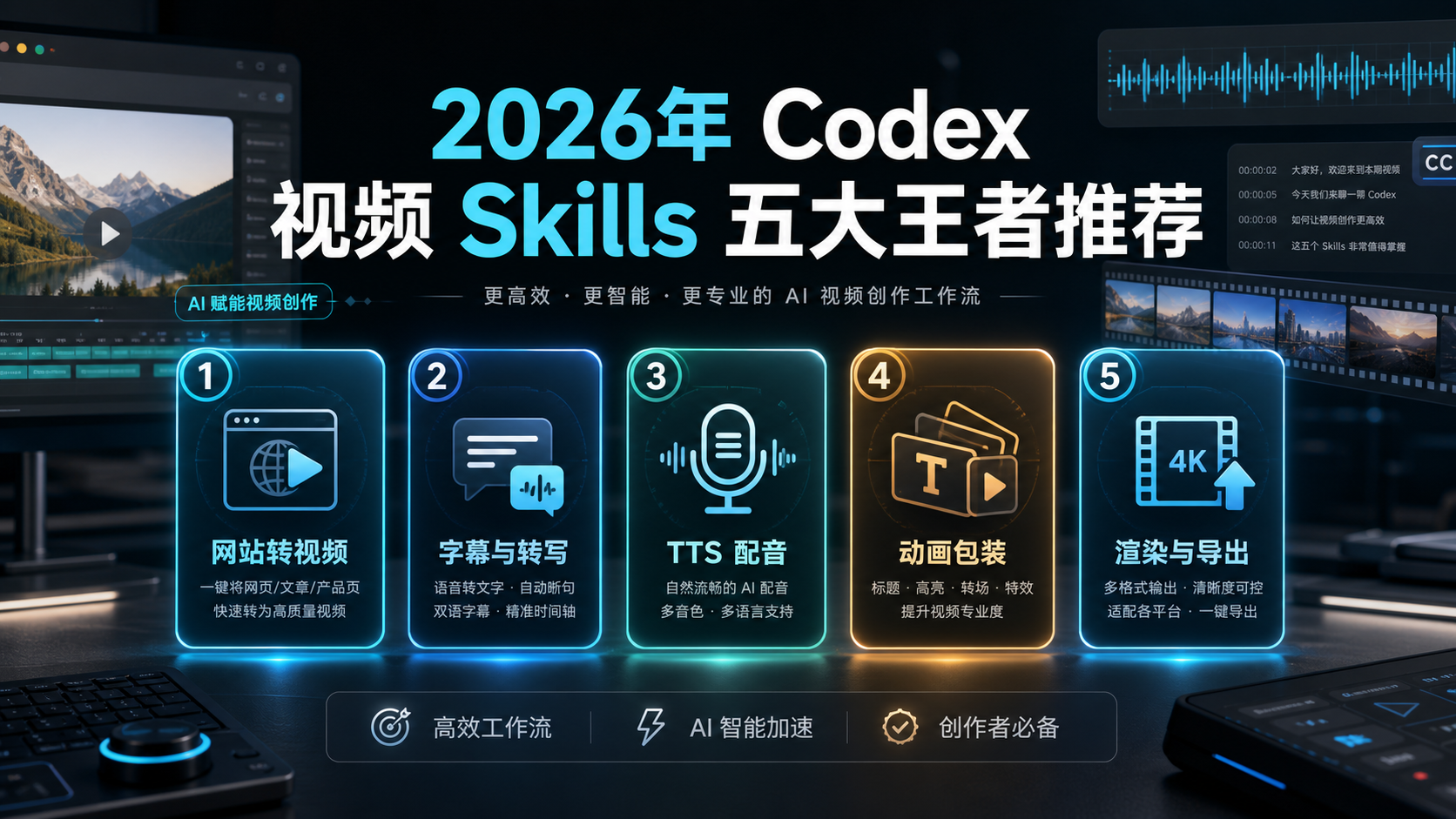 Codex 视频 Skills 推荐封面图
